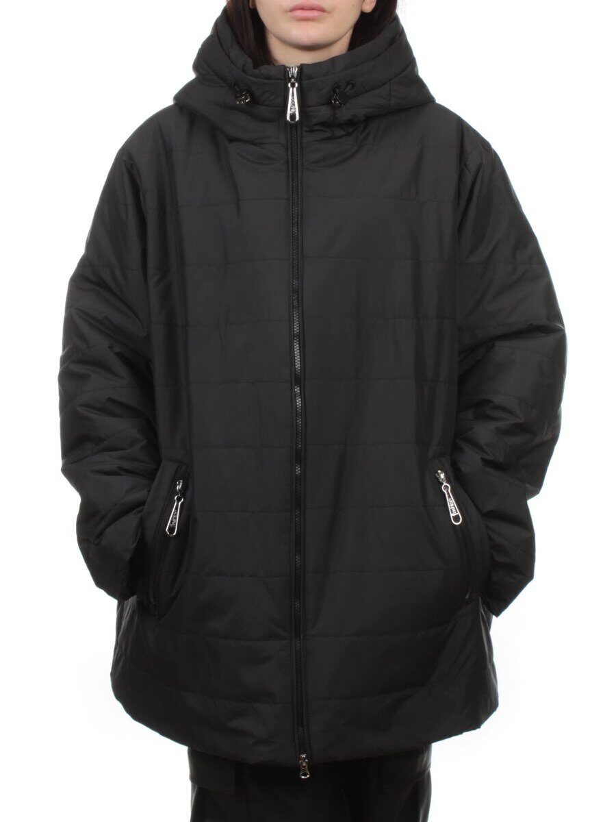 F-801 BLACK Куртка демисезонная женская (100 гр. холлофайбер)