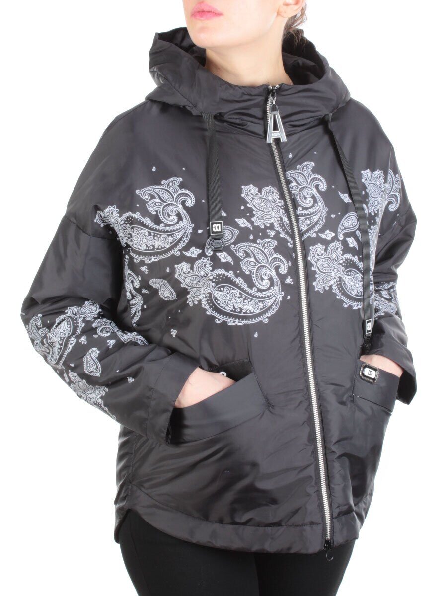 ZW-2312-C BLACK Куртка демисезонная женская BLACK LEOPARD (100 гр.синтепон)