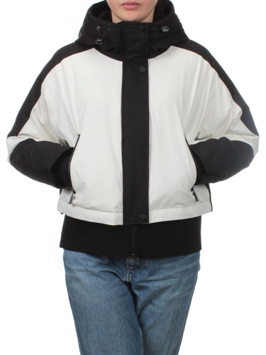 H24-381 BLACK WHITE Куртка зимняя женская (80% пух / 20% перо) L - 46 российский