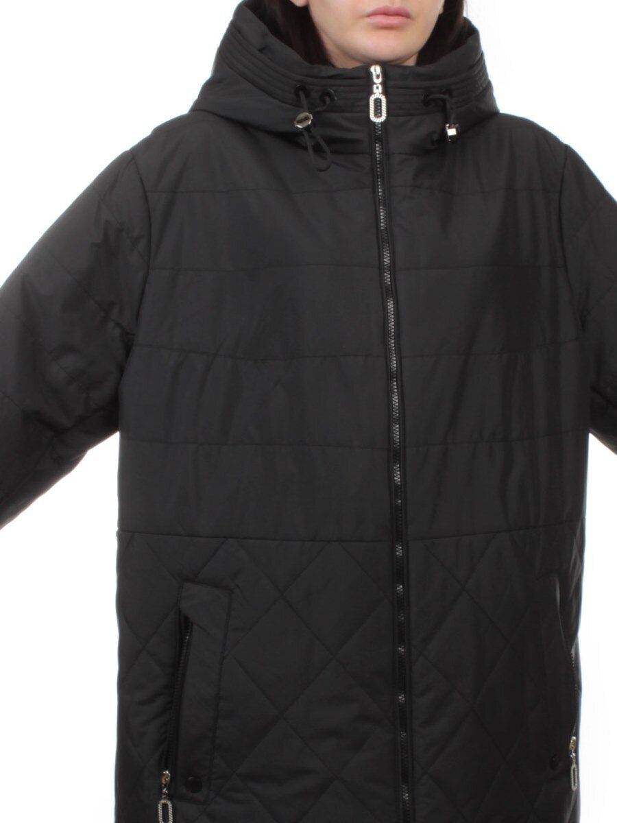 F-804 BLACK Куртка демисезонная женская (100 гр. холлофайбер)