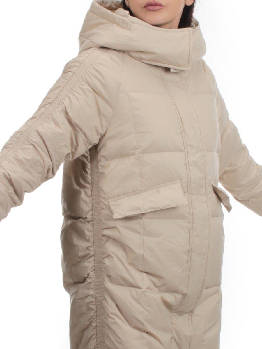 3064 BEIGE Пуховик зимний женский (80% пух, 20% перо)