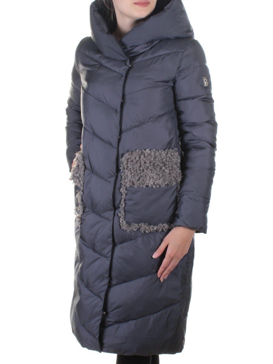 8115 GRAY/PURPLE Пальто зимнее женское Jarius