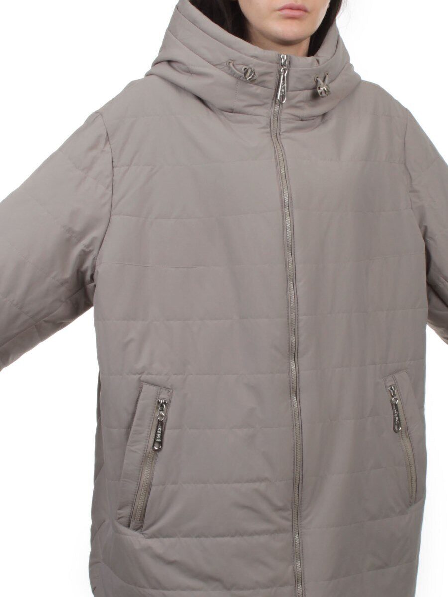 F-801 GRAY BEIGE Куртка демисезонная женская (100 гр. холлофайбер)