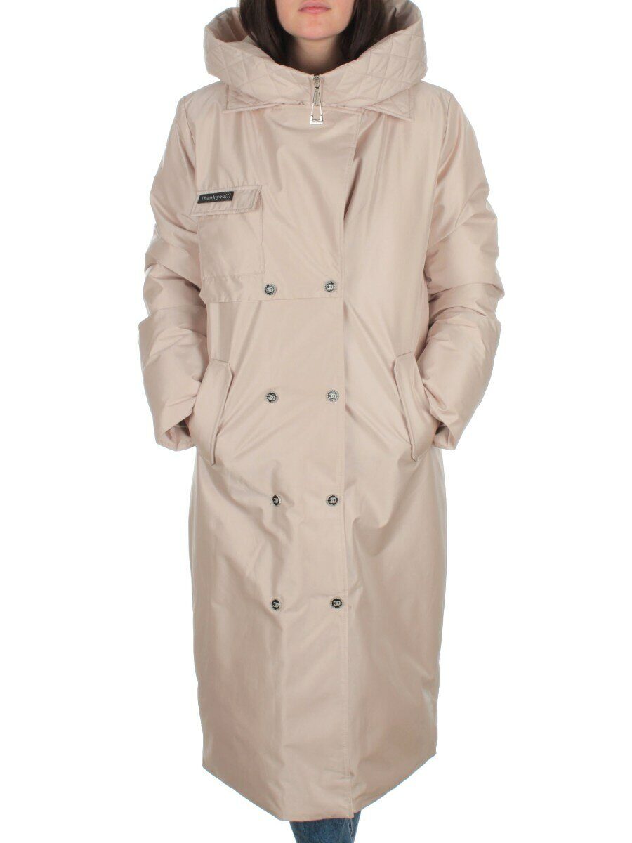 EAC327 LT.BEIGE Пальто зимнее женское (200 гр. холлофайбера)