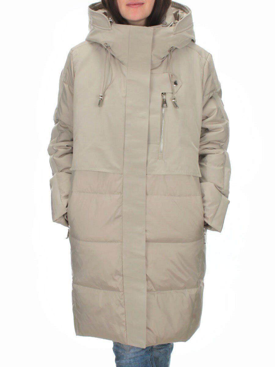 C223 GRAY/BEIGE Куртка зимняя женская (200 гр. холлофайбера)