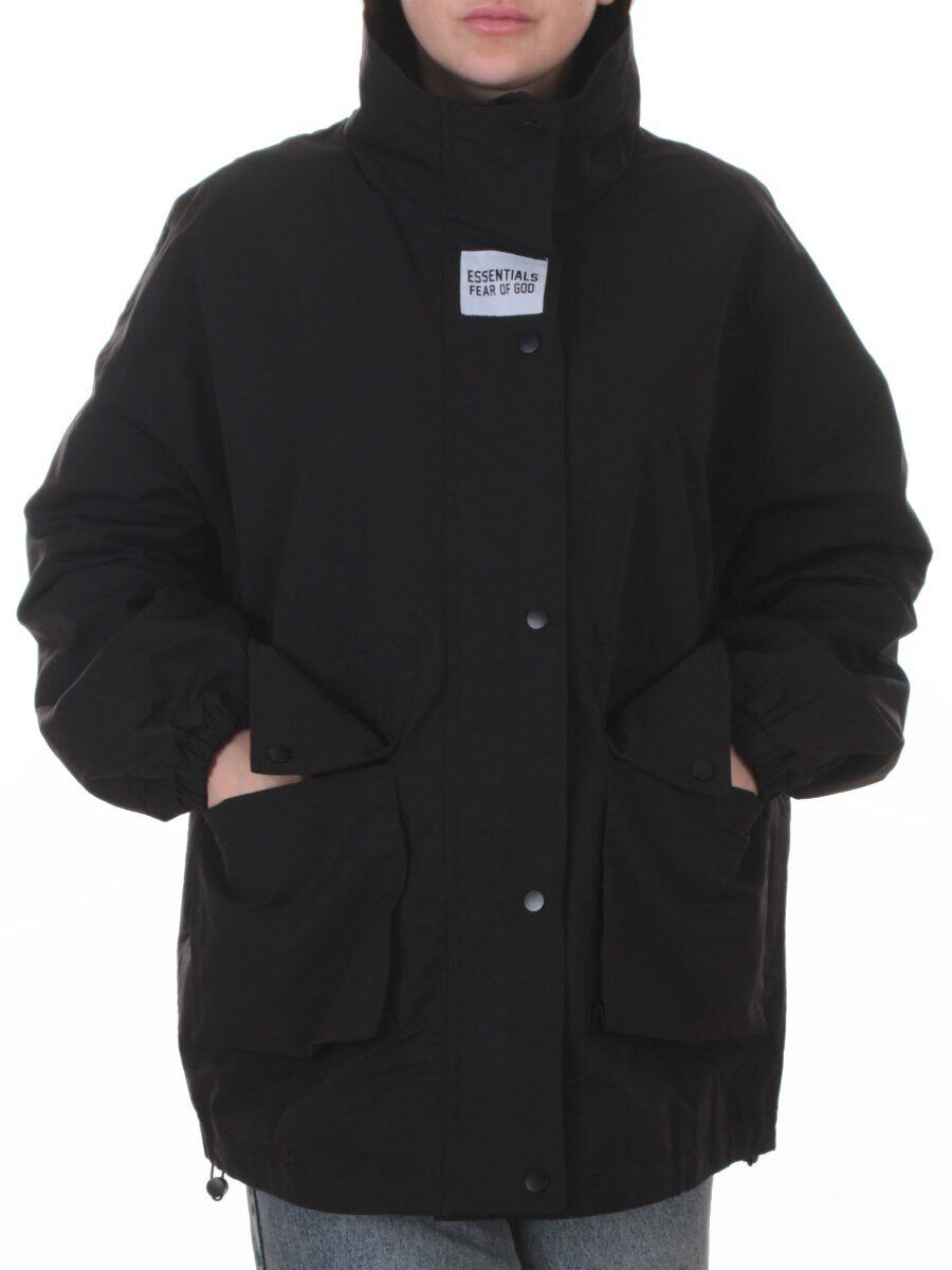 3089 BLACK Куртка демисезонная женская (100 гр. холлофайбер)