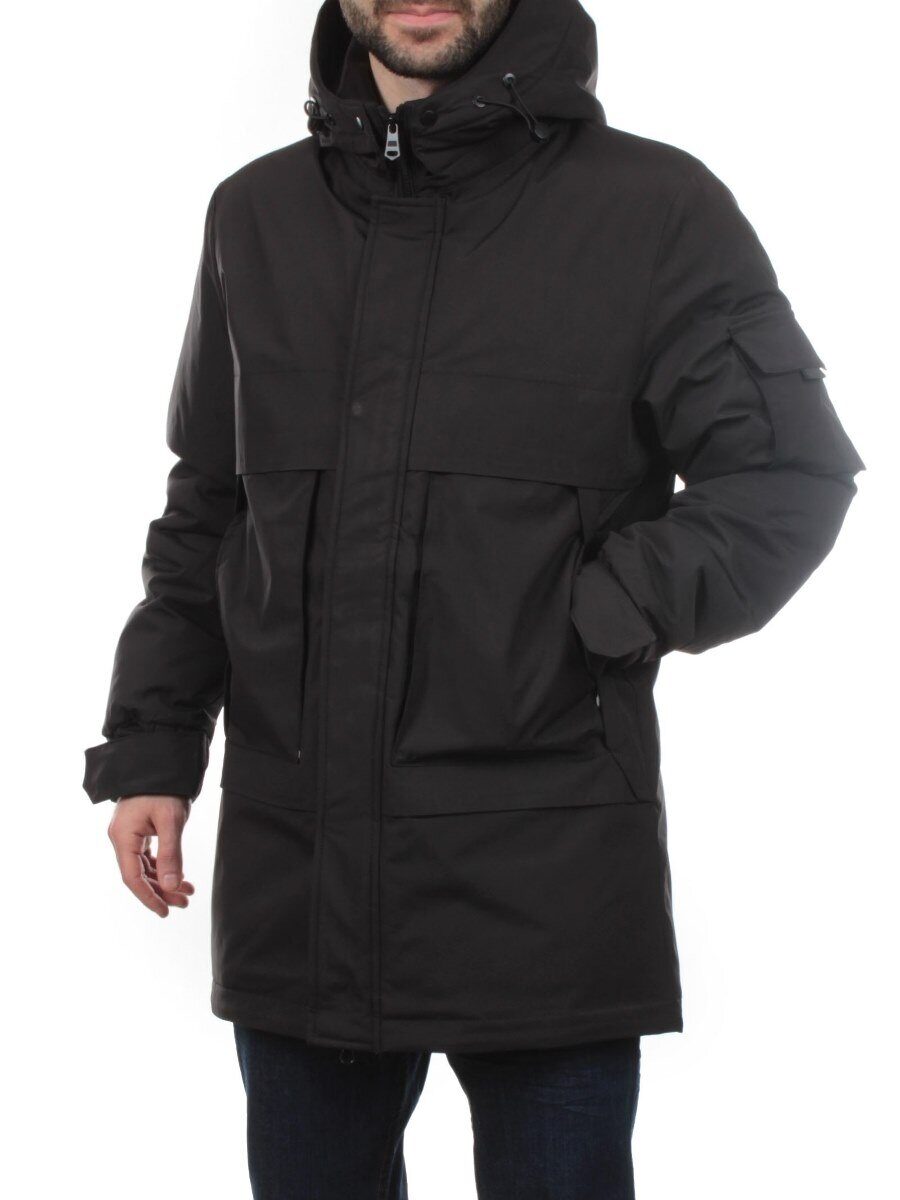 8896 BLACK Куртка мужская зимняя облегченная (130 гр. холлофайбер)