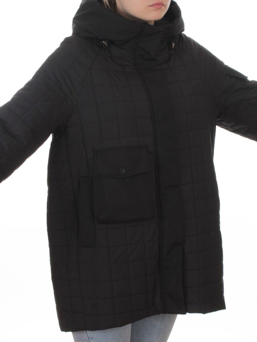 9608 BLACK Куртка стеганная демисезонная женская (100 гр. синтепон)