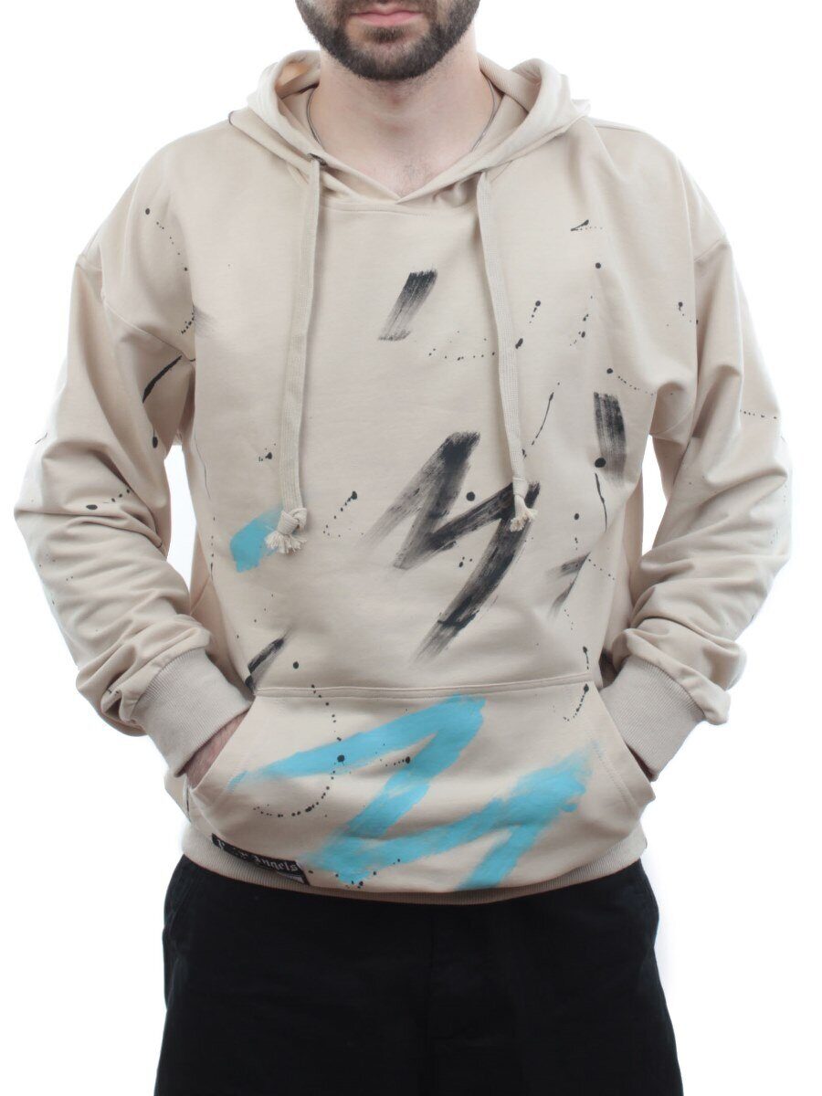 2623 BEIGE Толстовка мужская (75% хлопок, 20% полиэстер, 5% спандекс)