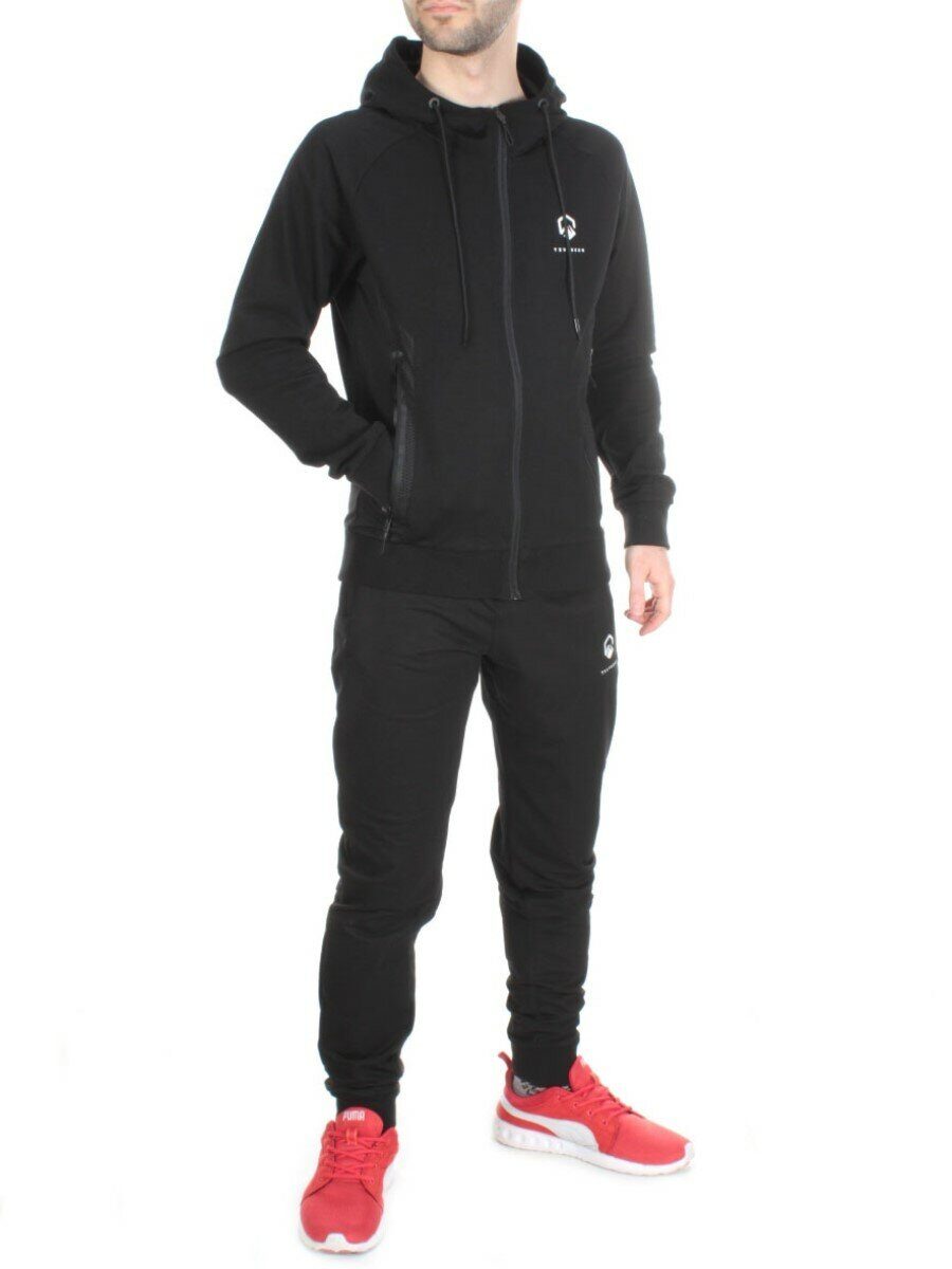 TA5087 BLACK Спортивный костюм мужской TEUYOEOR (75% хлопок 20% полиэстер 5% спандекс)