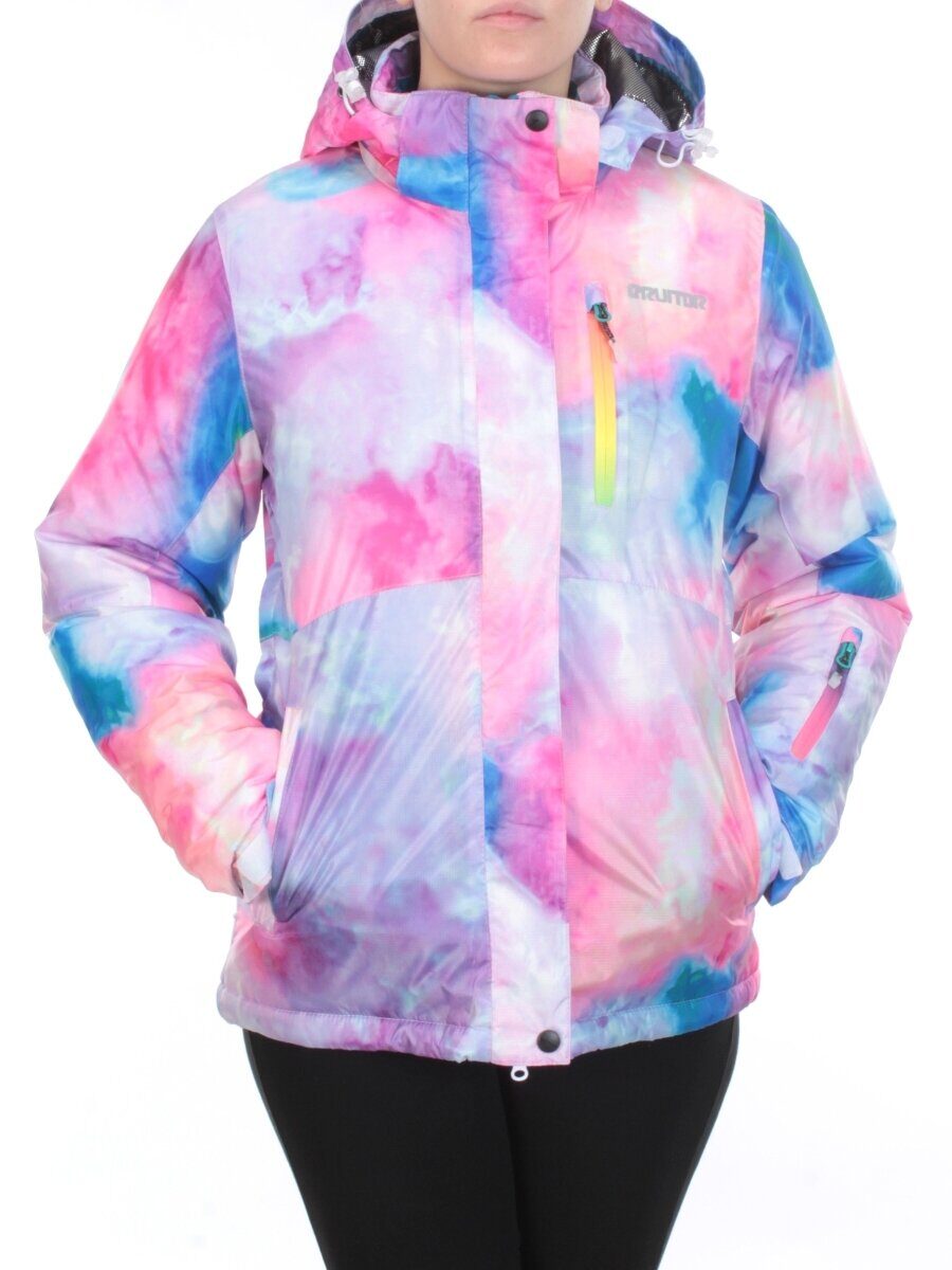 W1609-2 PINK/BLUE PRINT Куртка горнолыжная женская ERUITOR (100 гр. холлофайбера)