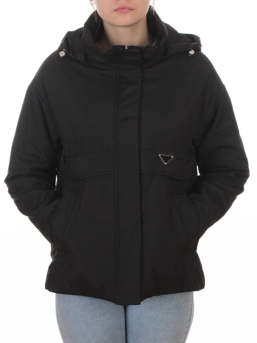 7060 BLACK Куртка демисезонная женская (100 гр. холлофайбер)