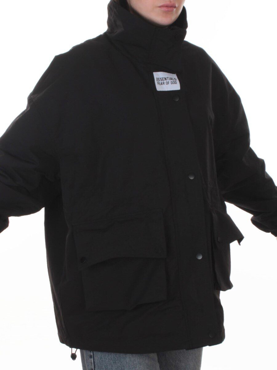 3089 BLACK Куртка демисезонная женская (100 гр. холлофайбер)