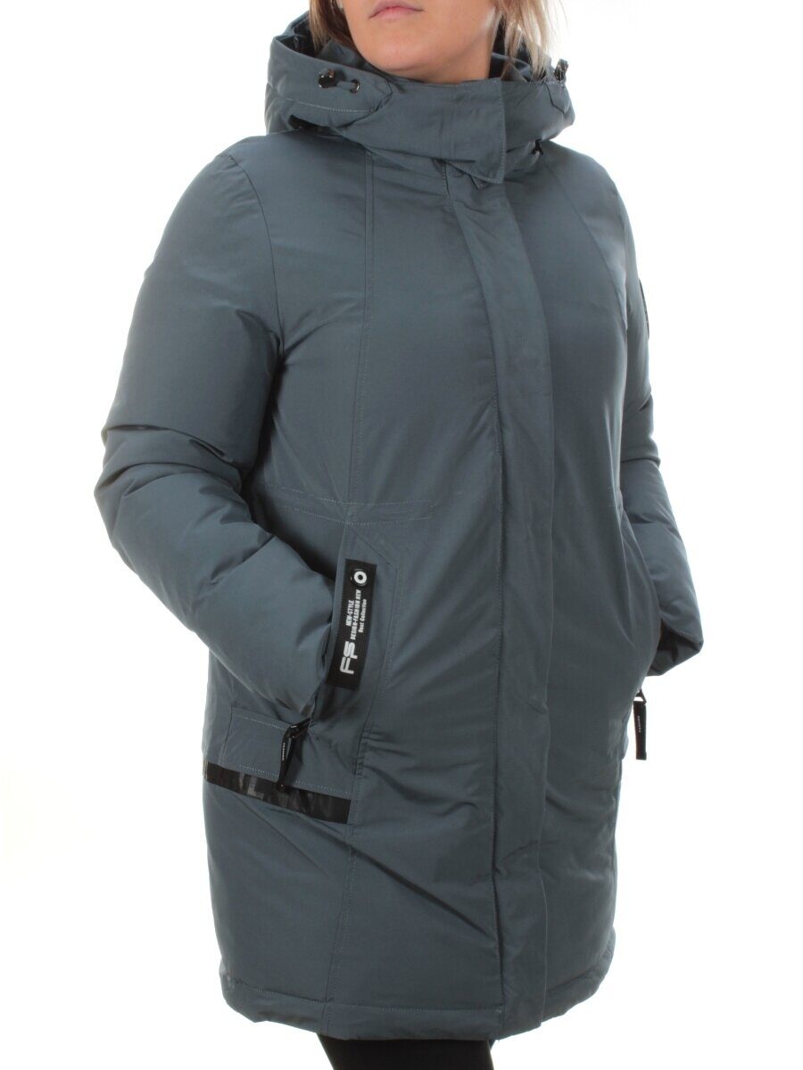 M2007 GRAY/BLUE Пальто зимнее женское MARIA