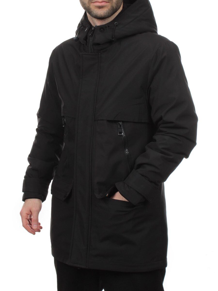 8891 BLACK Куртка мужская зимняя облегченная (130 гр. холлофайбер)