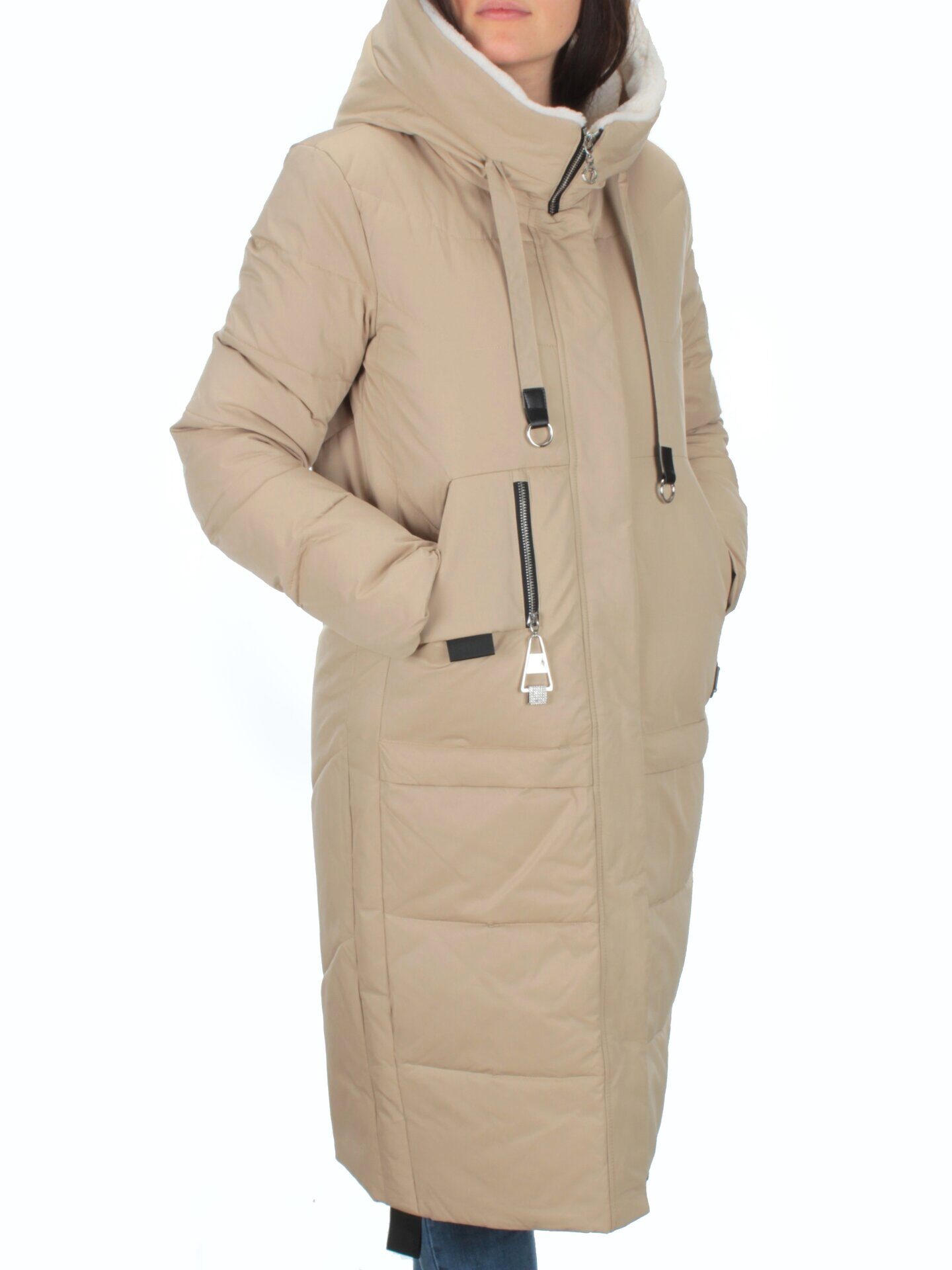 2270 BEIGE Пальто зимнее женское (200 гр. тинсулейт)