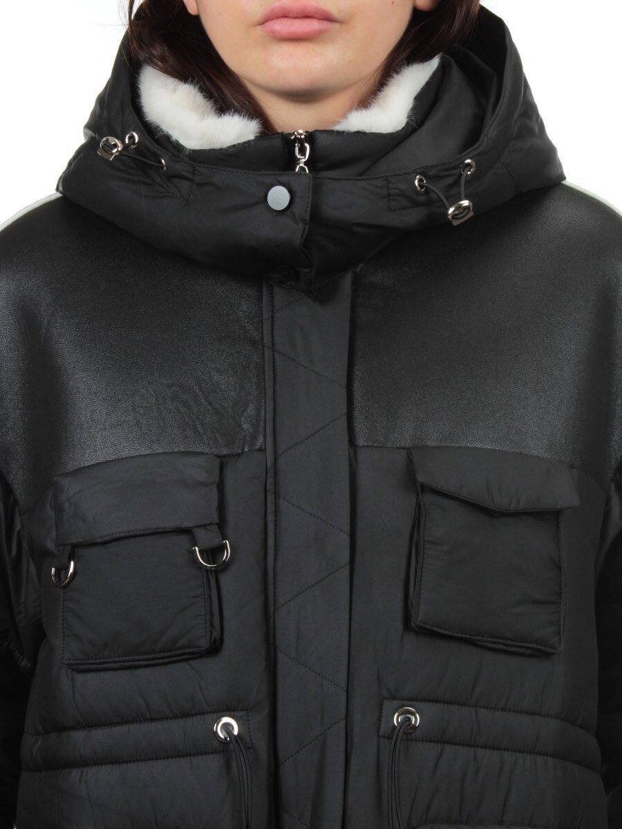 338-X01BLACK Куртка зимняя женская (200 гр. холлофайбер)