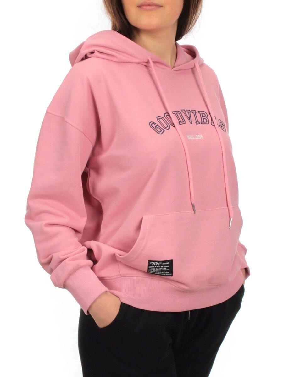 A-06 PINK Худи женское (85% хлопок, 15% полиэстер)