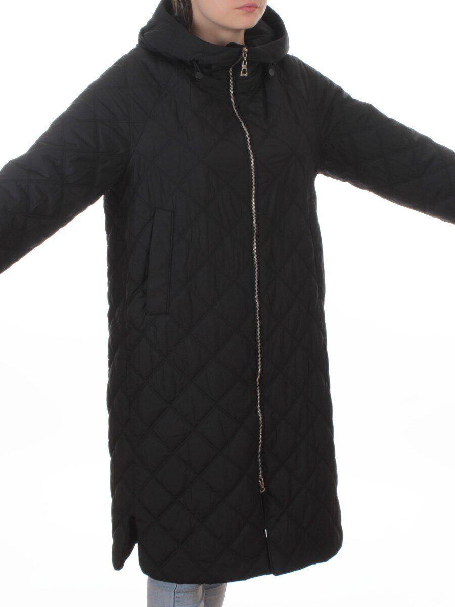 9610 BLACK Куртка стеганная демисезонная женская (100 гр. холлофайбер)