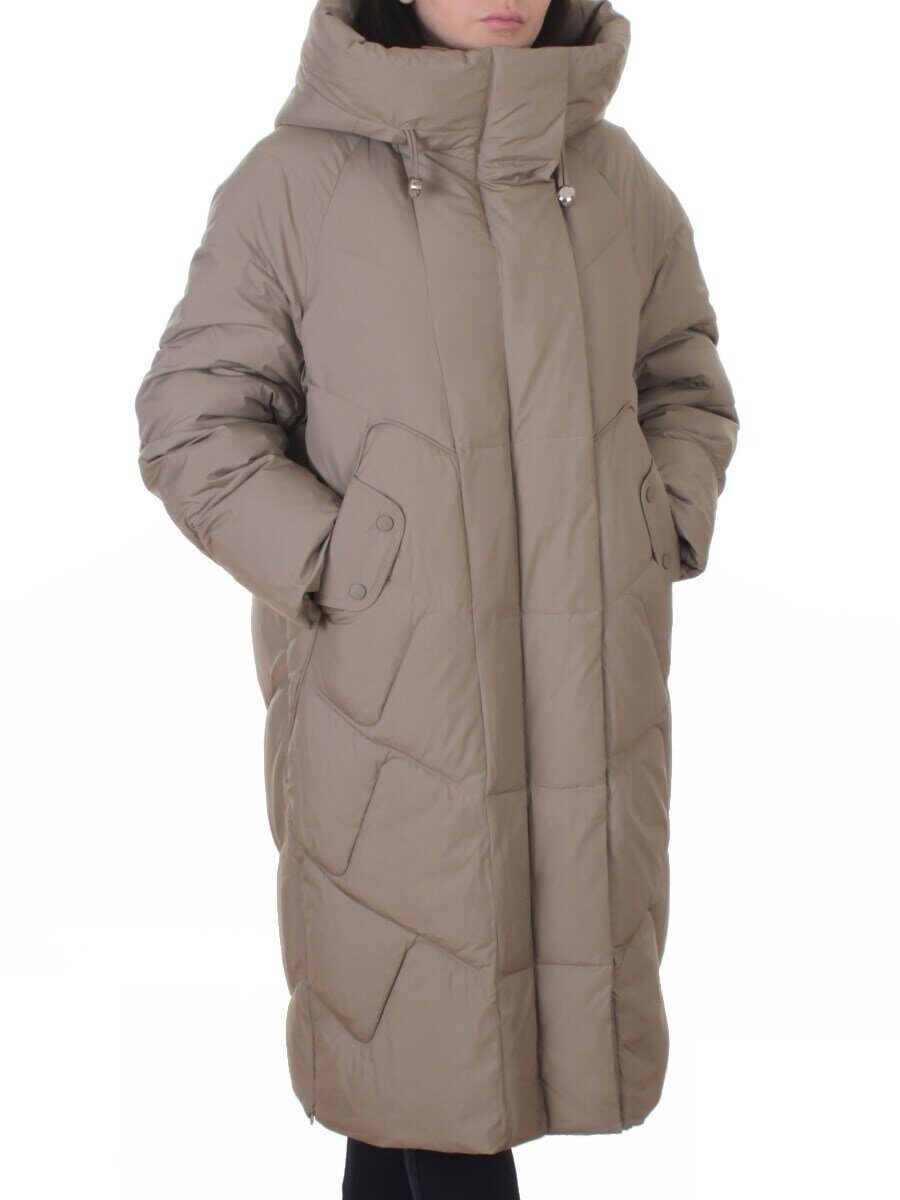 A621 BEIGE Пальто зимнее женское (200 гр. холлофайбер)