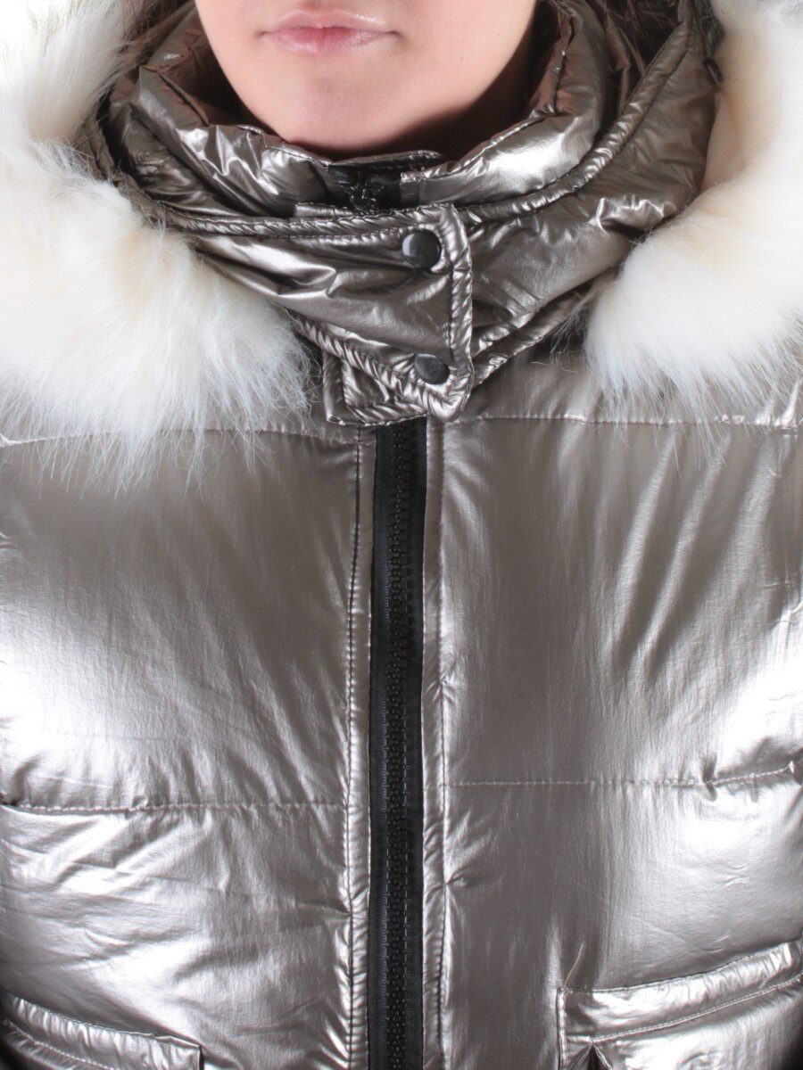 1839 BROWN/SILVER Куртка демисезонная женская LeiBaiYi