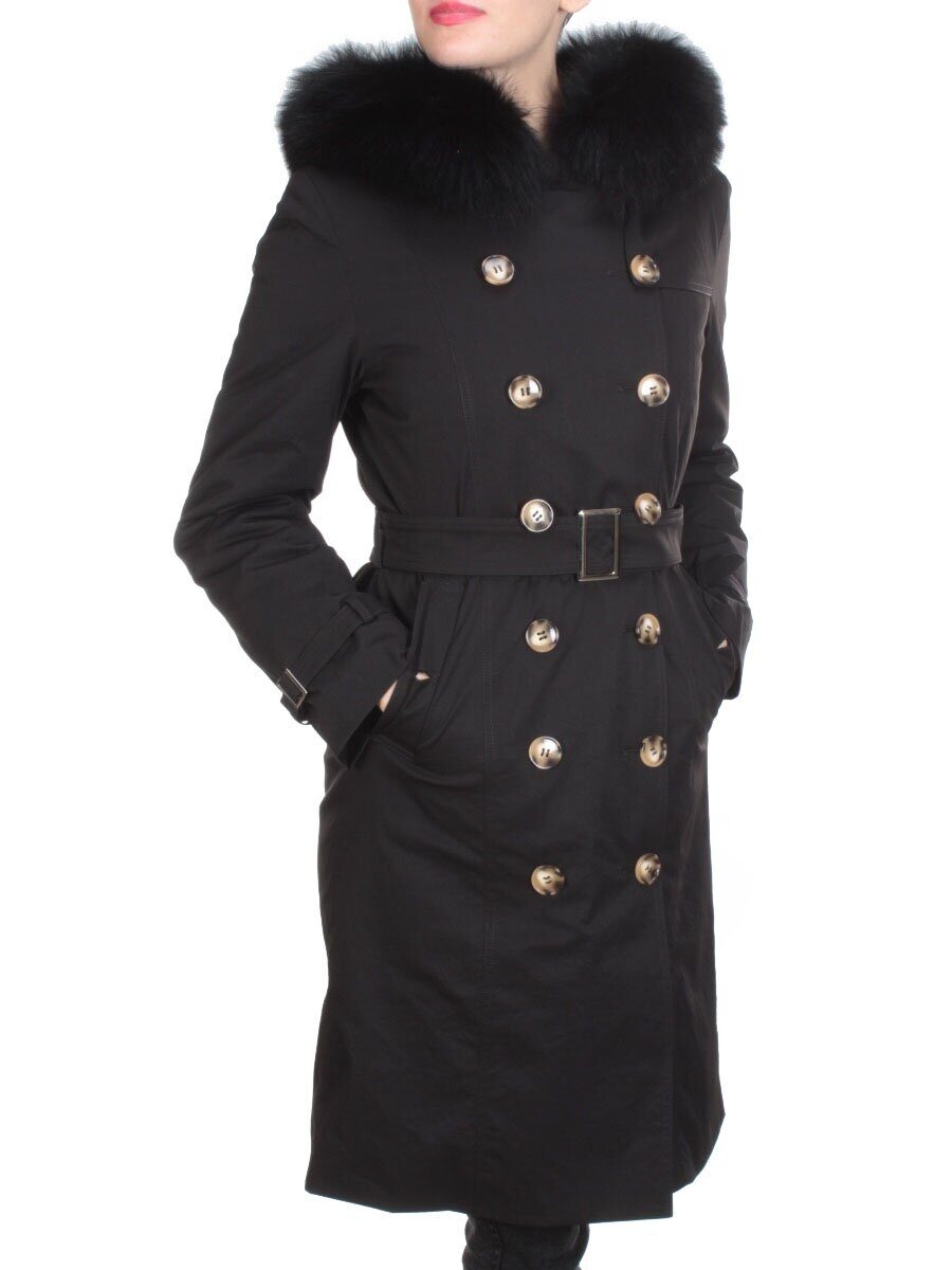 21002 BLACK Пальто зимнее женское MAILILUO (150 гр. холлофайбера)