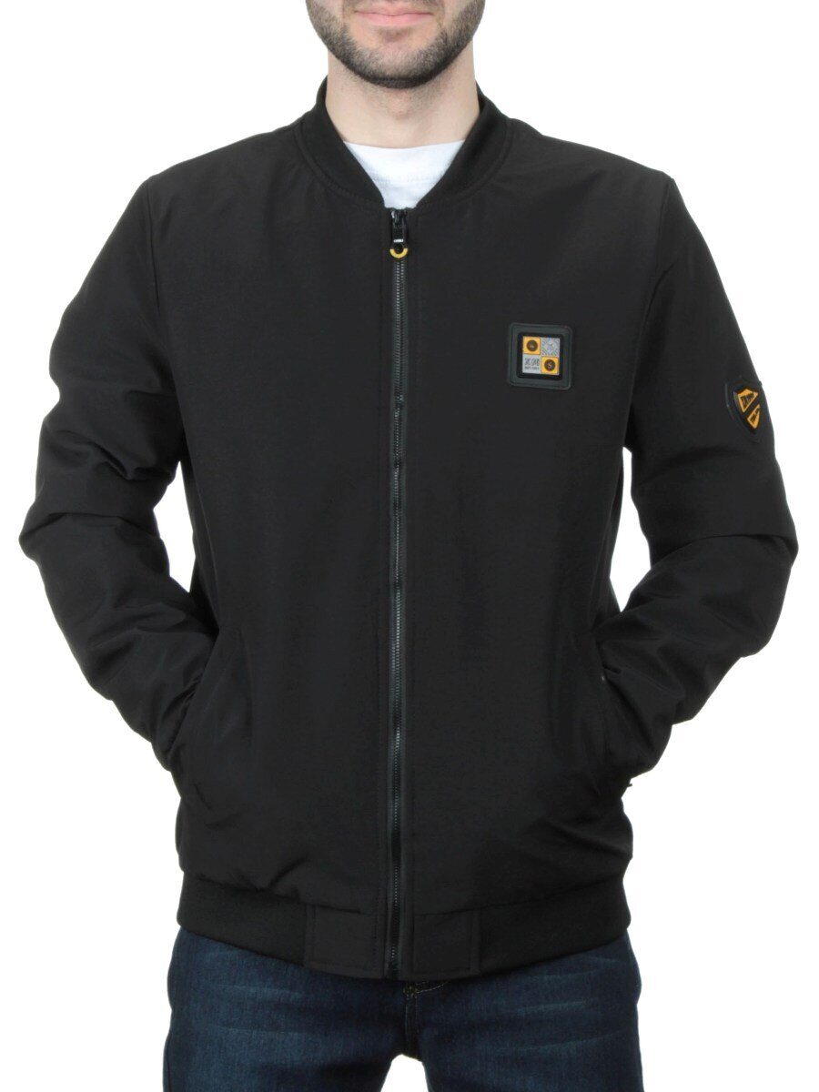 EM25056 BLACK Куртка-бомбер мужская демисезонная (100 гр. синтепон)