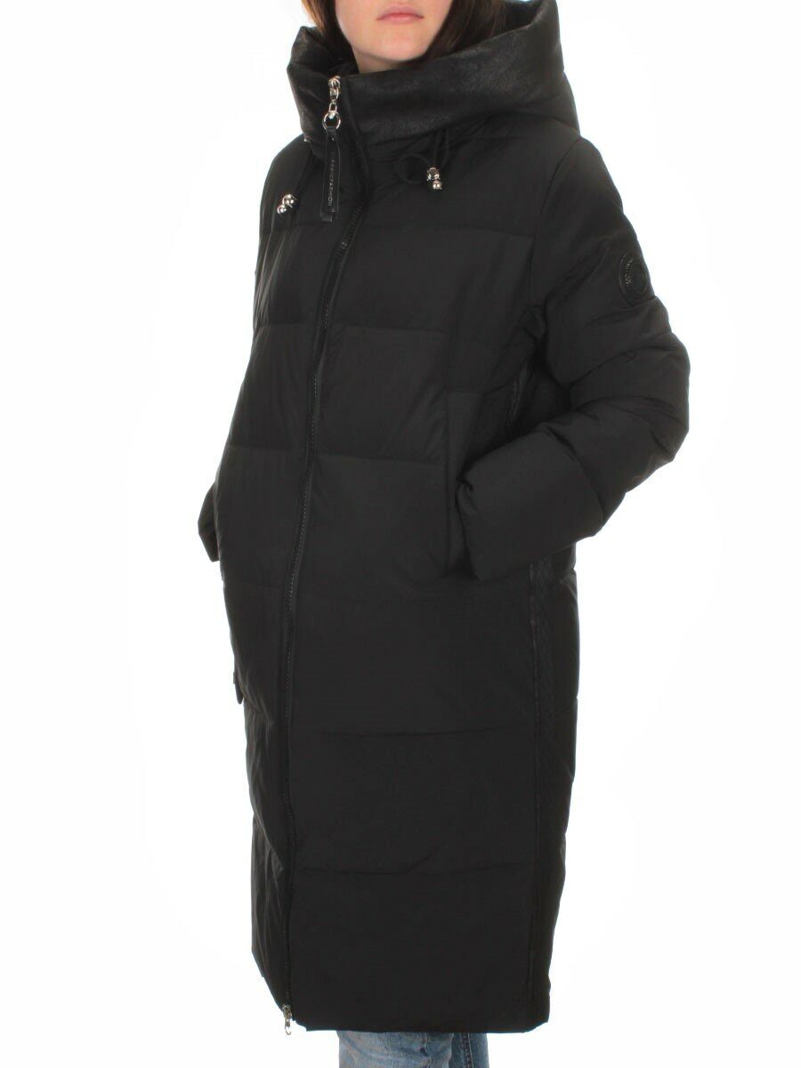 C1046 BLACK Пальто зимнее женское (200 гр. холлофайбер)