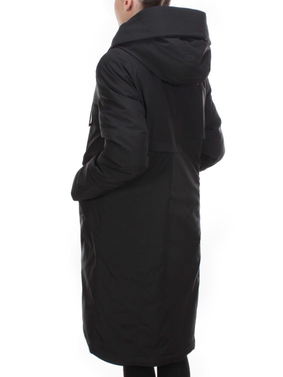 2238 BLACK Пальто женское зимнее AKIDSEFRS (200 гр. холлофайбера)