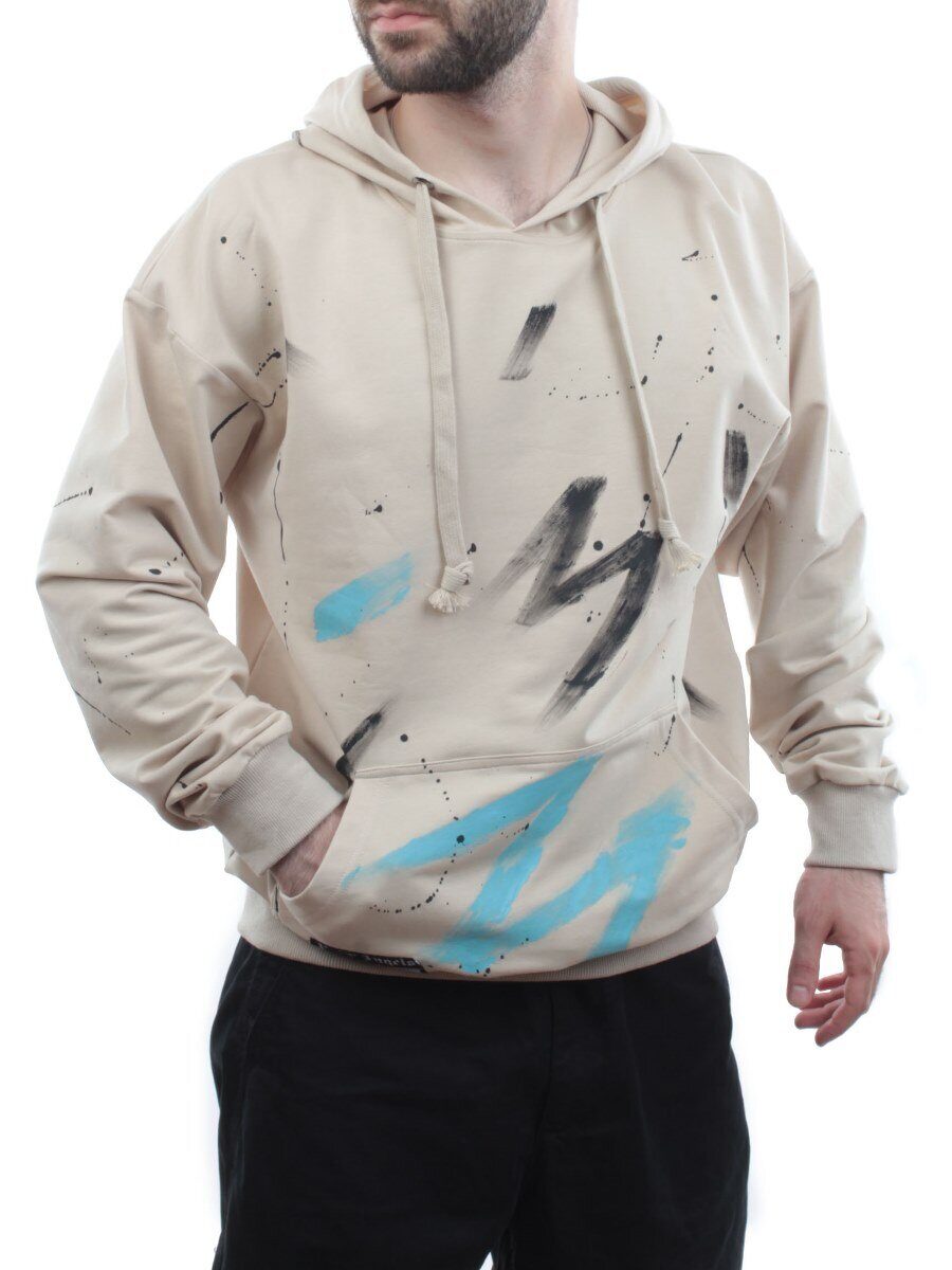 2623 BEIGE Толстовка мужская (75% хлопок, 20% полиэстер, 5% спандекс)