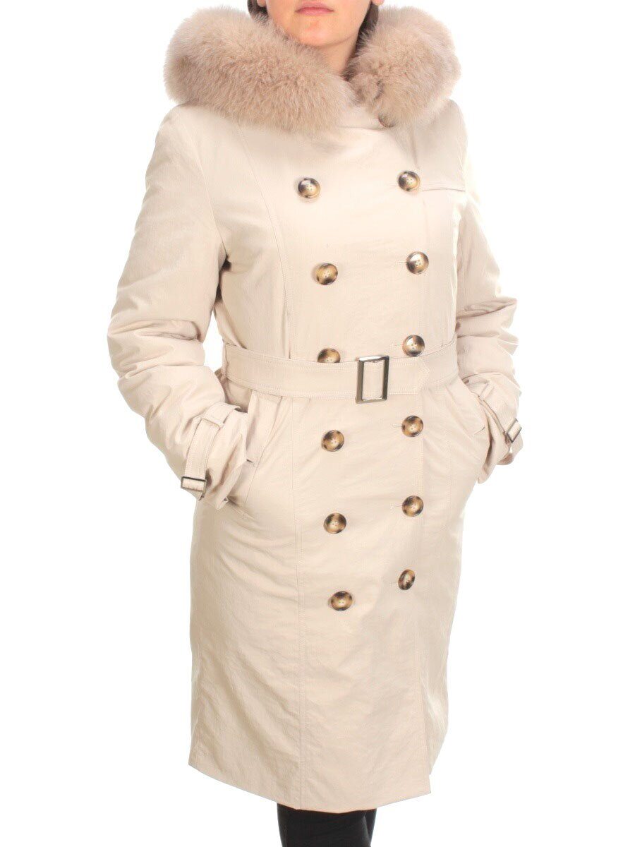 21002 BEIGE Пальто зимнее женское MAILILUO (150 гр. холлофайбера)