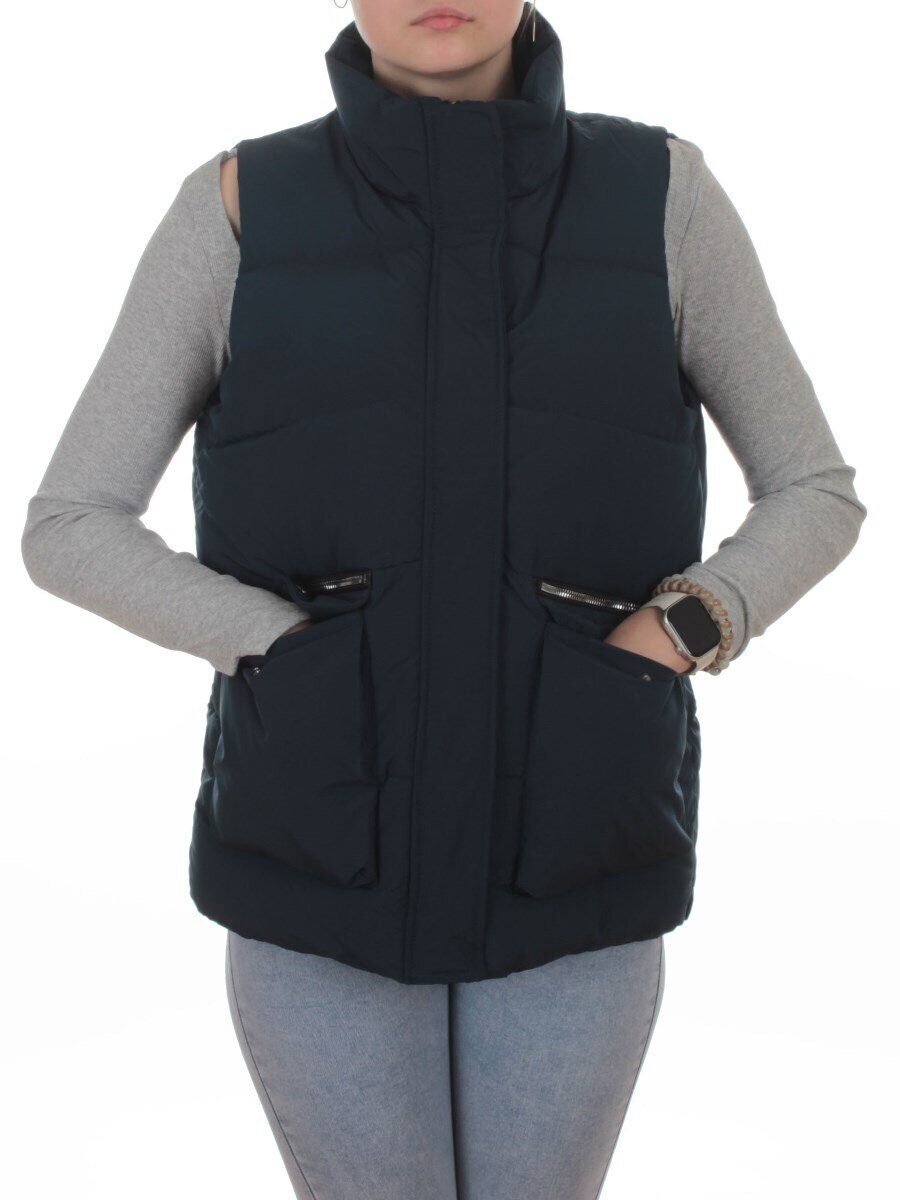 793 DK. BLUE Жилет зимний утепленный женский (150 гр. холлофайбер)