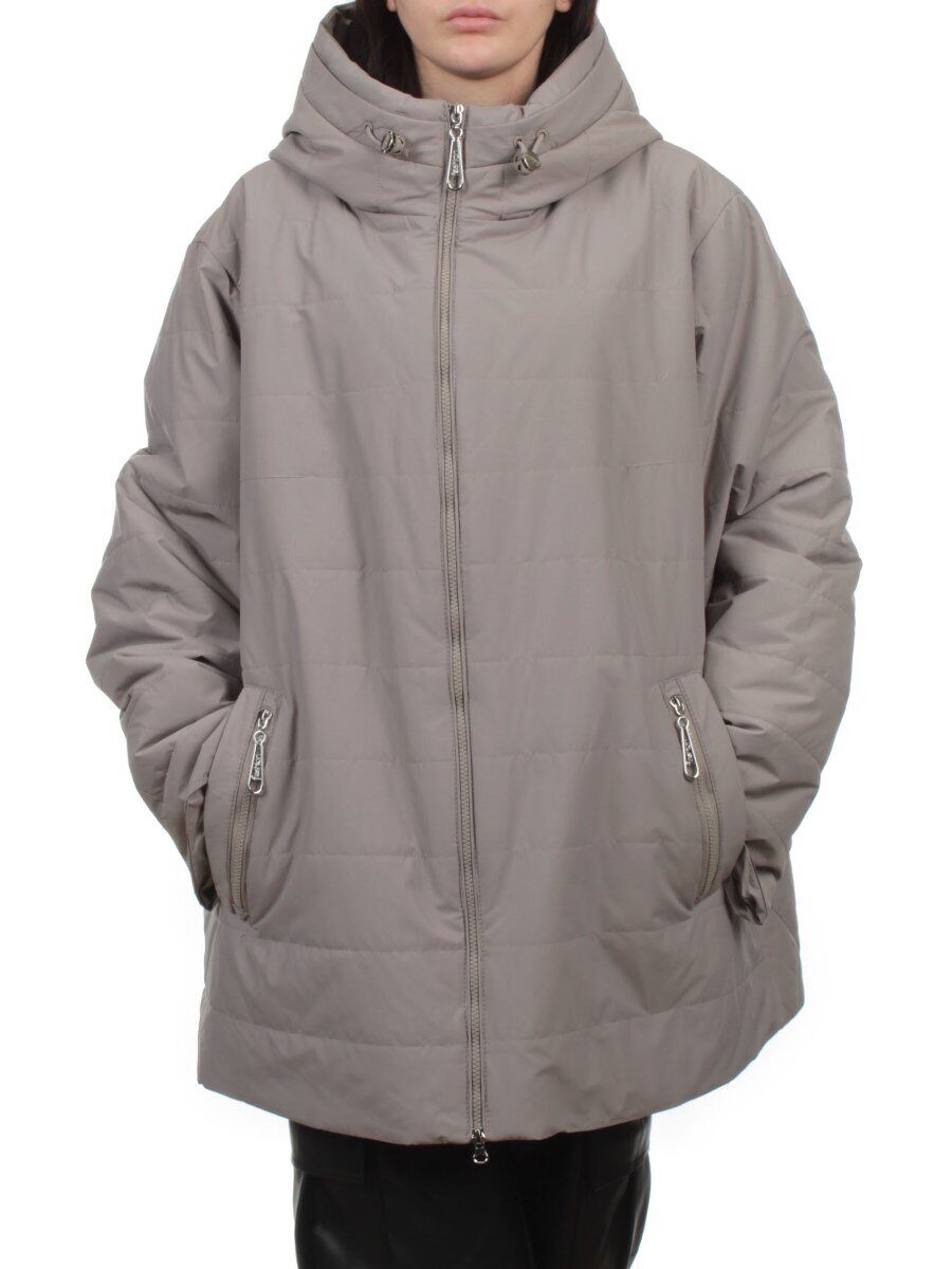 F-801 GRAY BEIGE Куртка демисезонная женская (100 гр. холлофайбер)