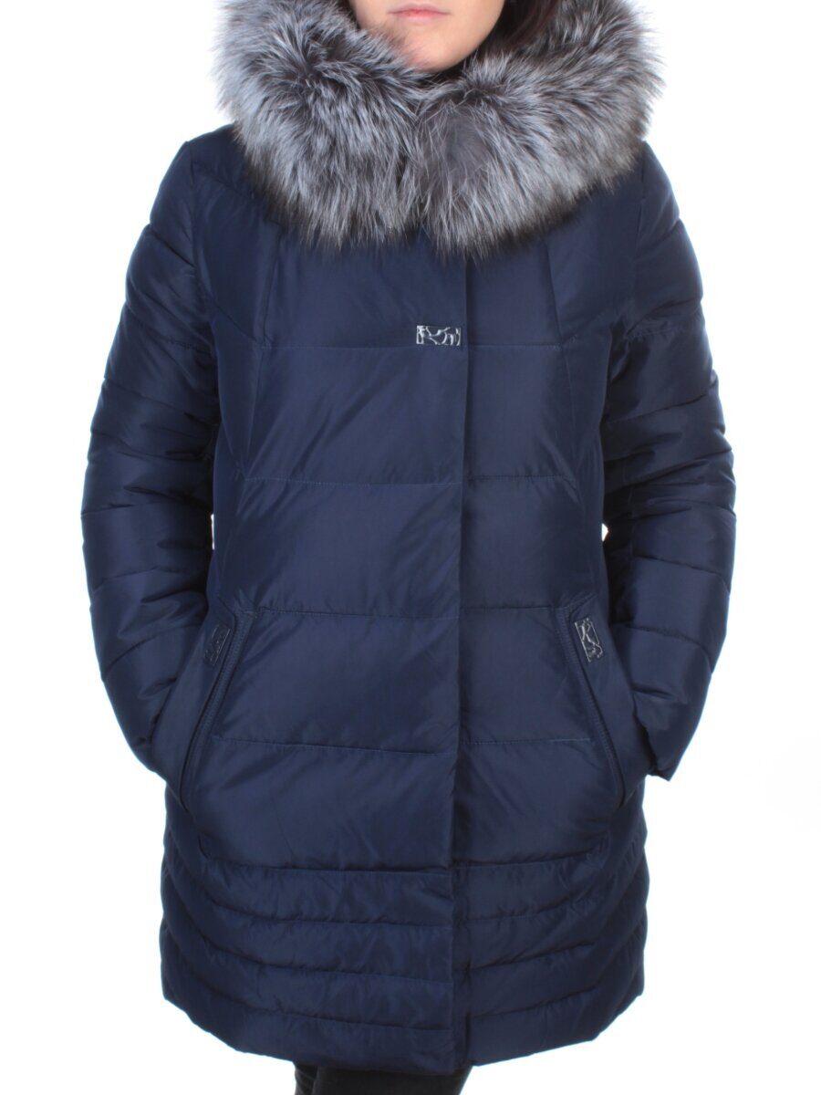15-298 DK. BLUE Пальто зимнее женское (200 гр. холлофайбера)