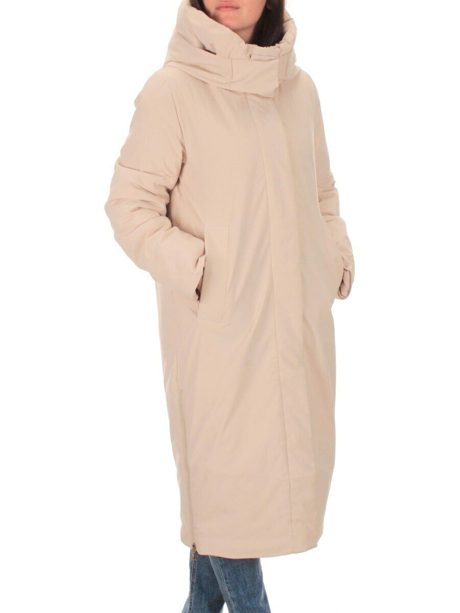 22377 BEIGE Пальто зимнее женское облегченное (150 гр. холлофайбера)