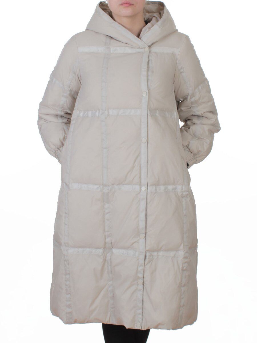 3065 LT. BEIGE Пальто пуховое зимнее женское (утиный пух)