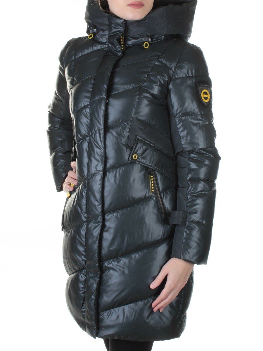 887 DK. GREEN Пальто женское зимнее HaiLuoZi (200 гр. холлофайбер)