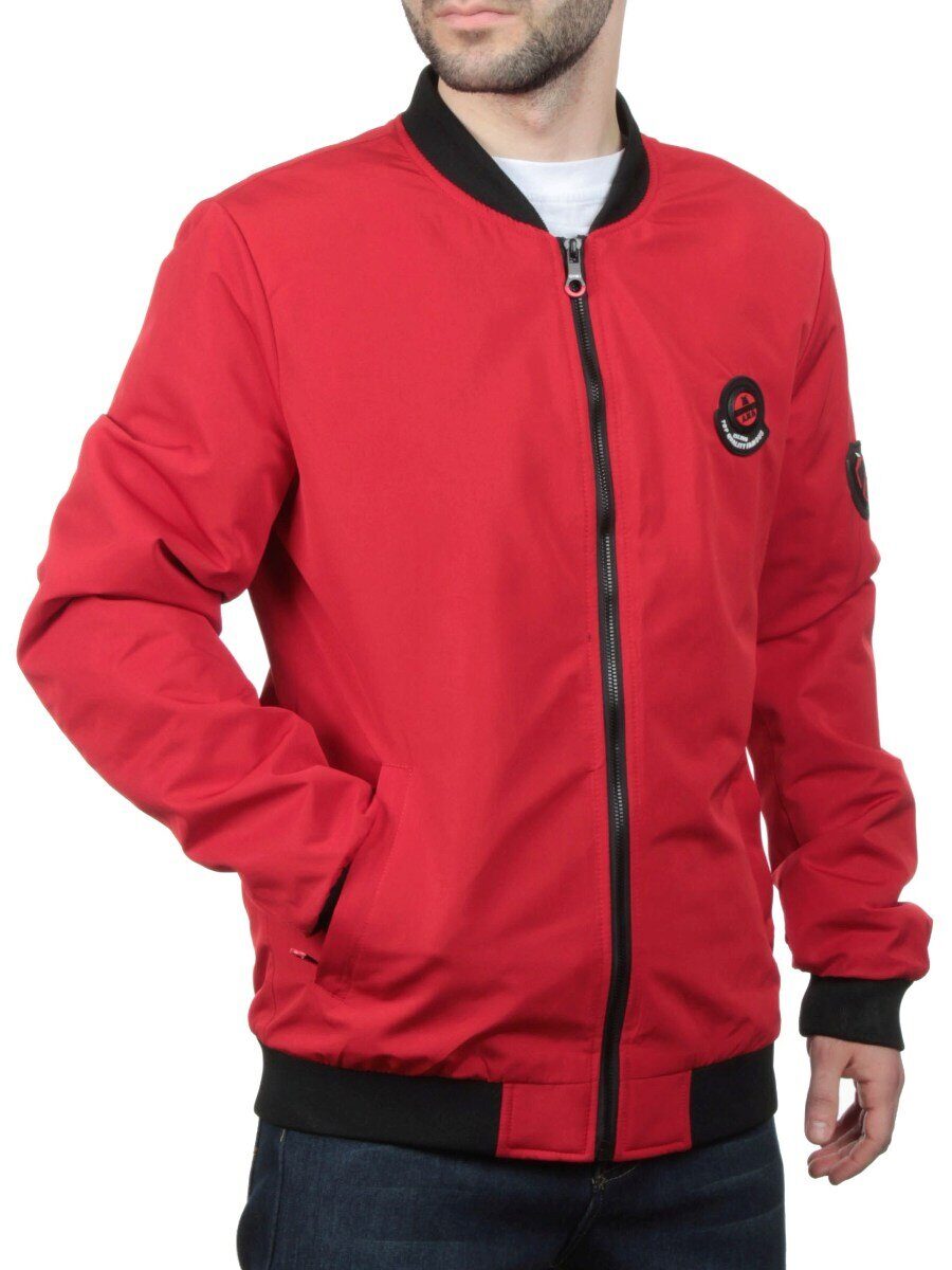EM25056-2 RED Куртка-бомбер мужская демисезонная (100 гр. синтепон)