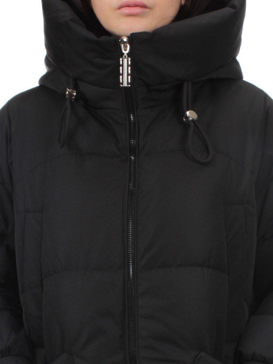 8819 BLACK Пальто зимнее женское (холлофайбер 200 гр.)