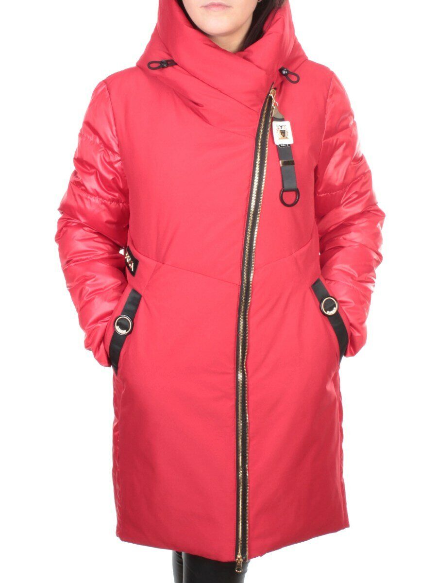 ZW-2128-C RED Пальто зимнее женское (холлофайбер) BLACK LEOPARD