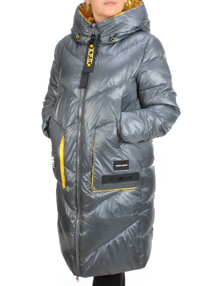 YM 2119 GRAY/BLUE Куртка зимняя женская MAYYIYA (200 гр. холлофайбера)