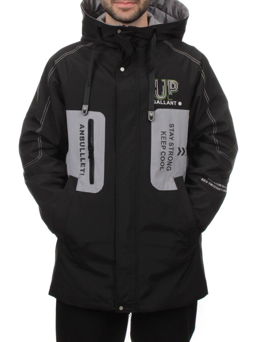 2171 BLACK GRAY Куртка мужская зимняя облегченная (130 гр. холлофайбер)