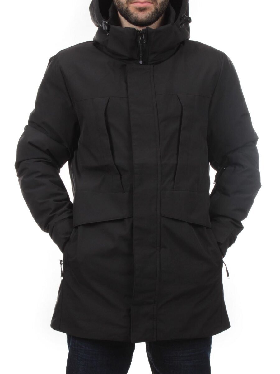 2182 BLACK Куртка мужская зимняя облегченная (130 гр. холлофайбер)
