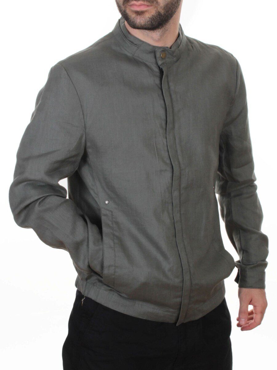 5886 GREY/GREEN Ветровка мужская DSG DONG (100% лён)