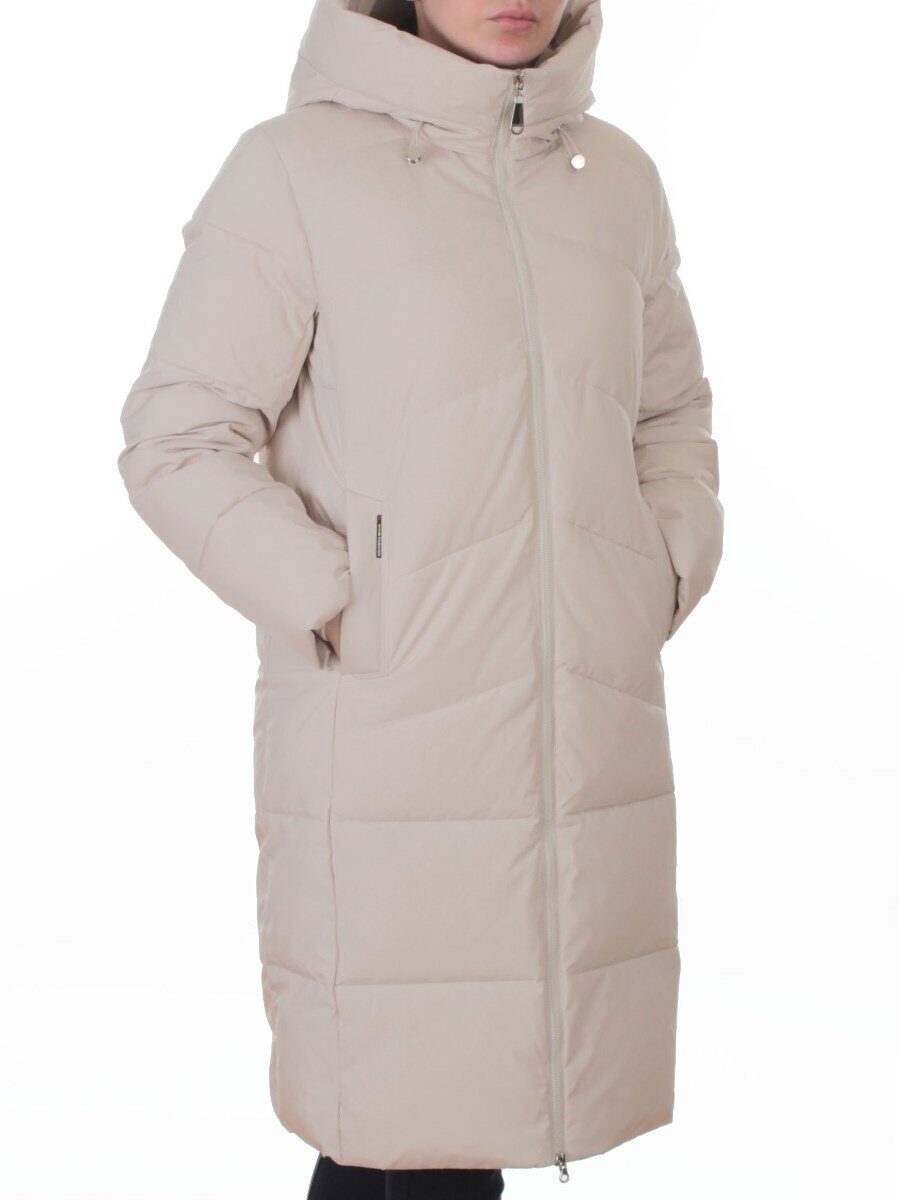 2365 BEIGE Пальто зимнее женское (200 гр. холлофайбер)