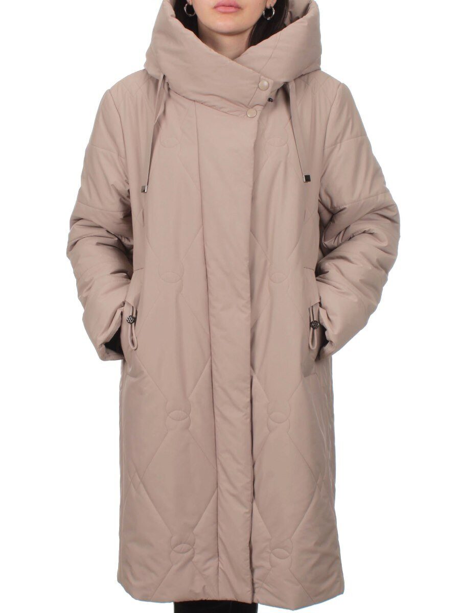 1119 DK. BEIGE Пальто зимнее облегченное женское (холлофайбер 150 гр.)