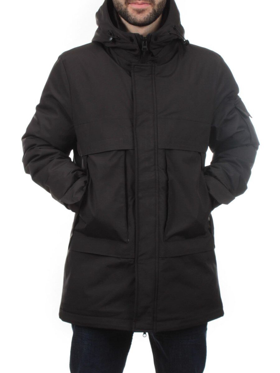 8896 BLACK Куртка мужская зимняя облегченная (130 гр. холлофайбер)