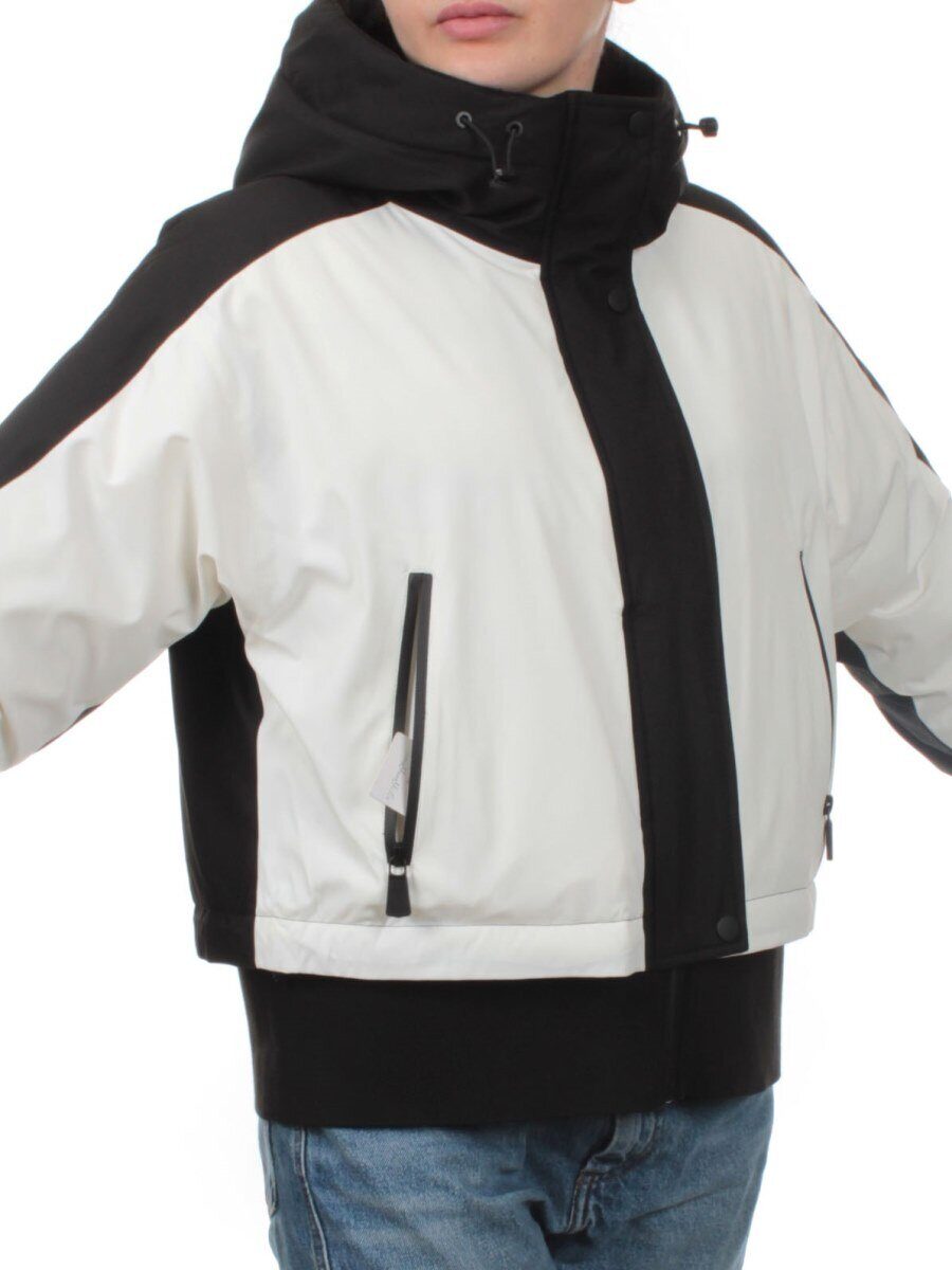 H24-381 BLACK WHITE Куртка зимняя женская (80% пух / 20% перо) L - 46 российский