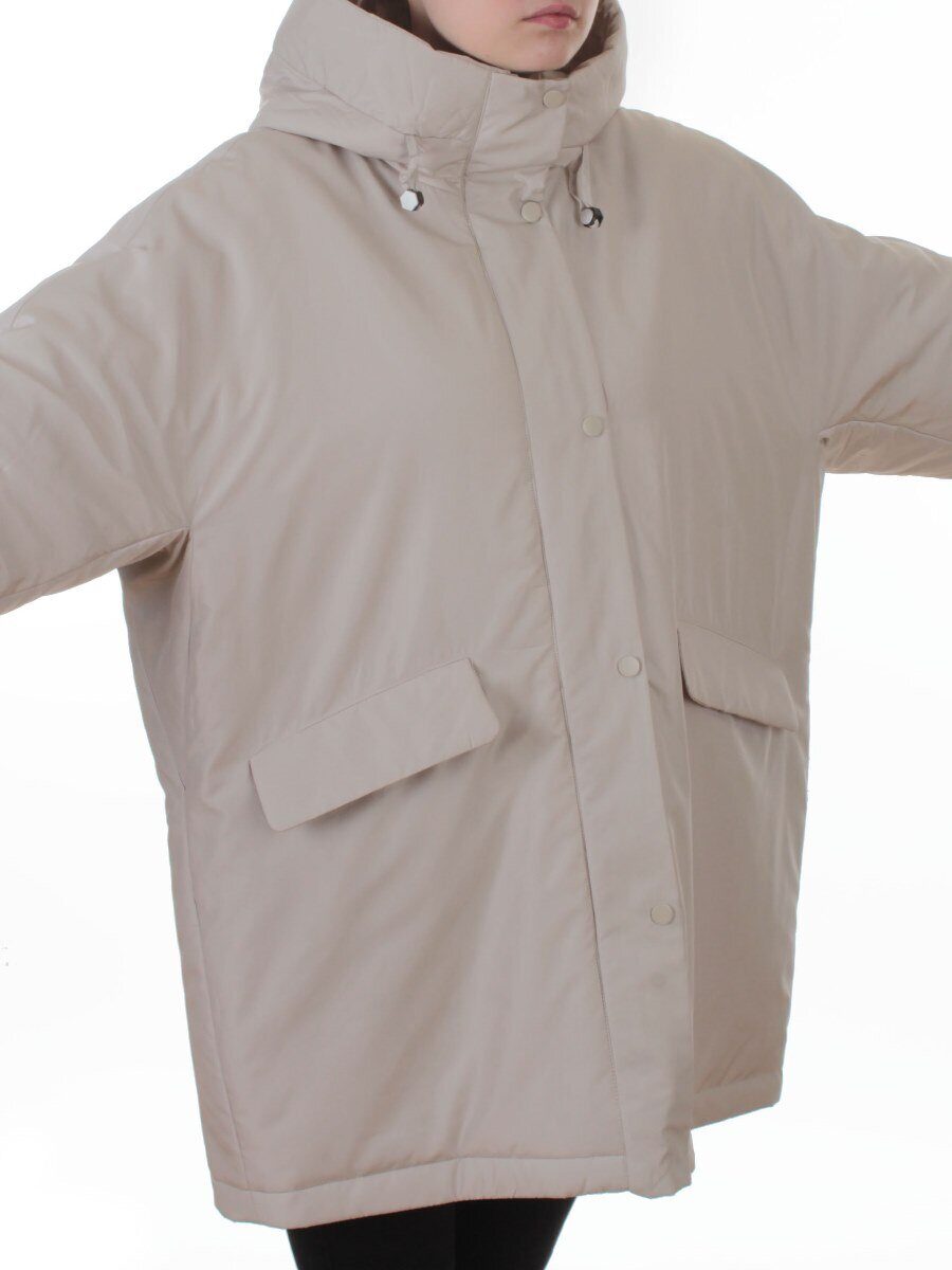 8020 LT. BEIGE Куртка демисезонная женская (100 гр. холлофайбер)