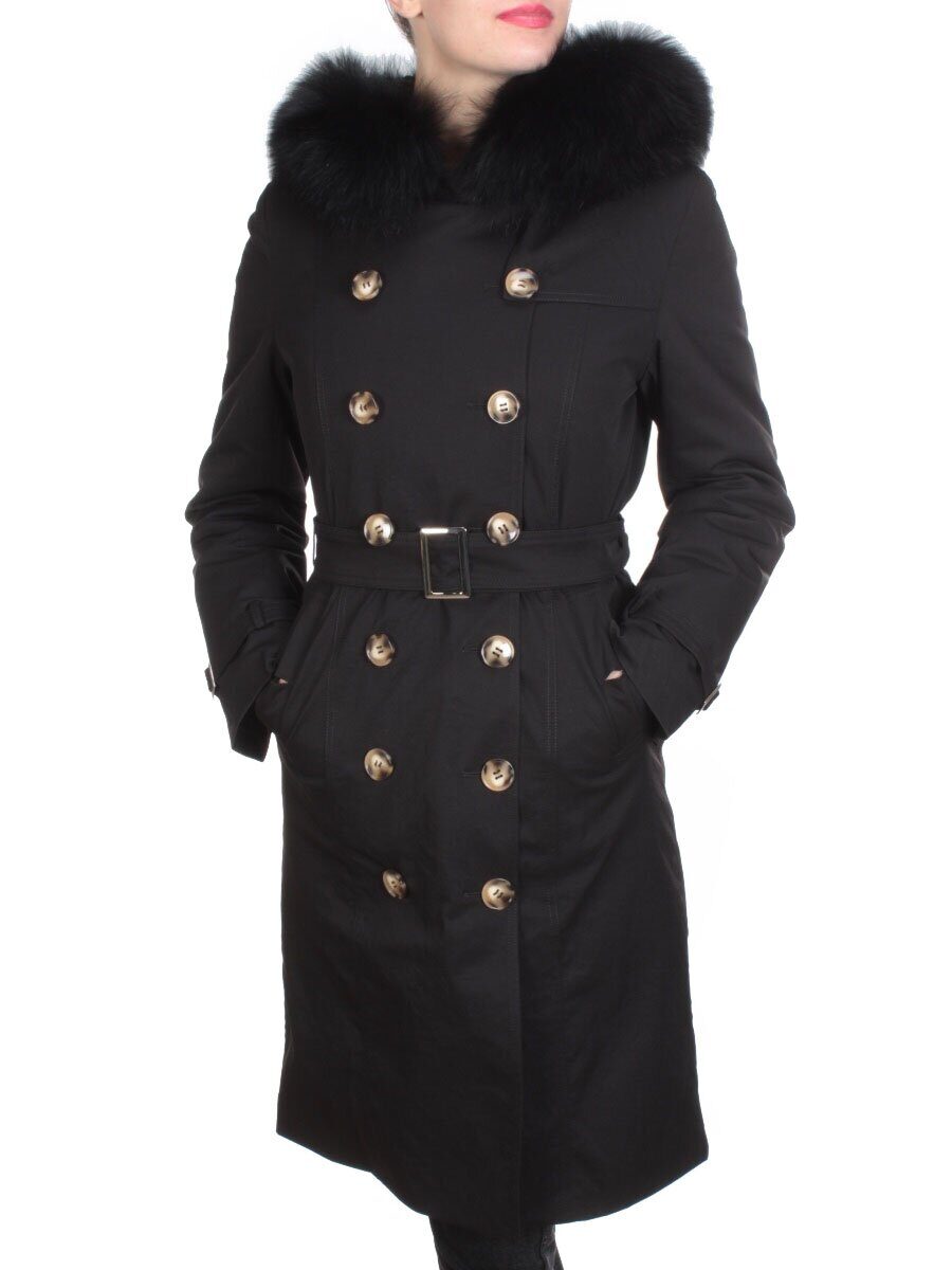 21002 BLACK Пальто зимнее женское MAILILUO (150 гр. холлофайбера)